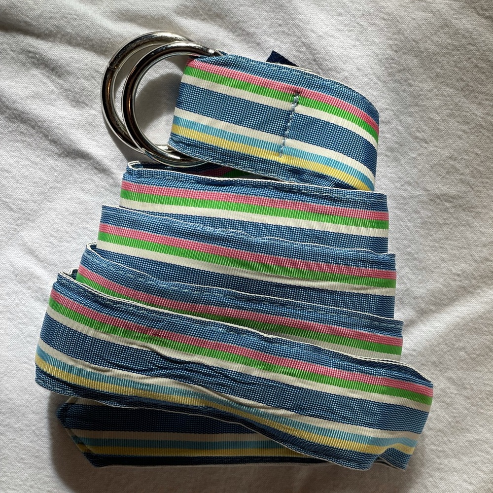CK Bradley striped ribbon belt